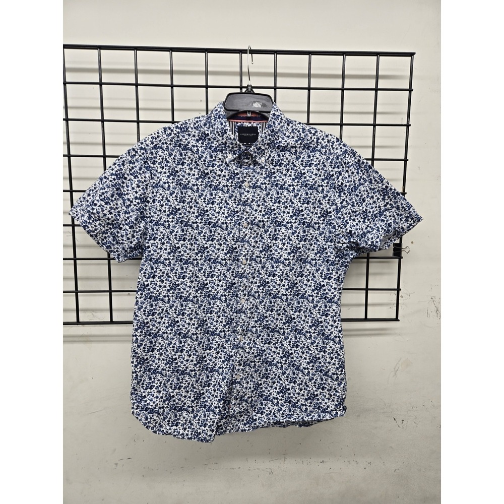 Denim & Flower Ricky Singh Men's Short Sleeve Ditsy Print‎ Button Down Shirt